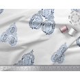 thumbnail image 2 of Soimoi Poly Georgette Fabric Leaves & Paisley Block Printed Fabric 1 Yard 42 Inch Wide, 2 of 3