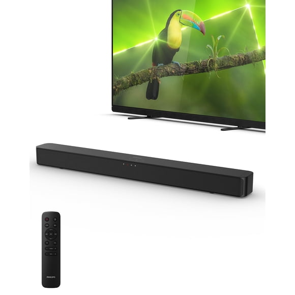 Philips B4000 Soundbar for TV, 2.0 Channel Sound, BT LE Audio, Easy Setup, EasyLINK, Roku TV Ready, Remote Control