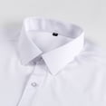 thumbnail image 4 of UAMVSH Men Business Casual Solid Color Shirts Fashion Long Sleeve Button down Lapel Comfortable Tops Work Office Dressy T-Shirts(Small,White 1), 4 of 6