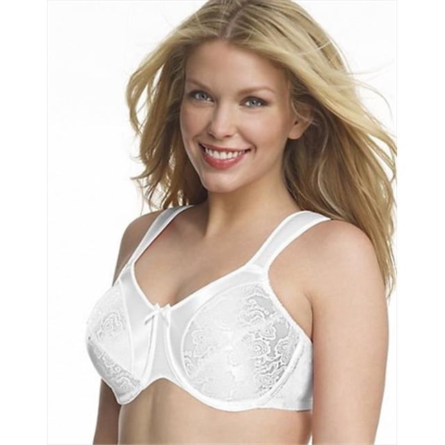 Bali 3562 Satin Tracings Underwire Minimizer Bra Size 42D, White