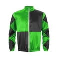 thumbnail image 4 of Oyolan Veste de Course pour Hommes avec Fermeture Éclair avant en Satin Vert&Noir m, 4 of 7