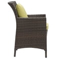thumbnail image 2 of Modway Conduit 17" Rattan/Aluminum Patio Dining Armchair in Brown/Peridot Green, 2 of 3