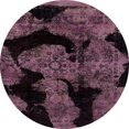 thumbnail image 1 of Ahgly Company Tapis d'Intérieur Rond Abstrait Framboise Pourpre Zone Abstraite, 3' Rond, 1 of 6