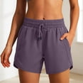 thumbnail image 2 of cfhntfmh Women's Running Shorts with Zip Pockets Athletic Shorts Quick Dry Lightweight Workout Drawstring Gym Shorts, 2 of 6