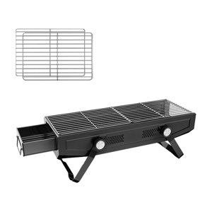 DOLITY BBQ Grill Charcoal Camping Barbecue Grill Foldable Grill Burning Wood Grills for Black No Pan