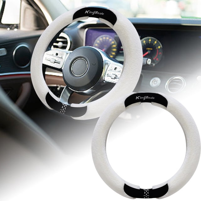 BotaniNest Elastic Long Microfiber Steering Wheel Cover For Winter Warm Steering Wheel Warm Cover Universal 15 Inches Slip Odorless