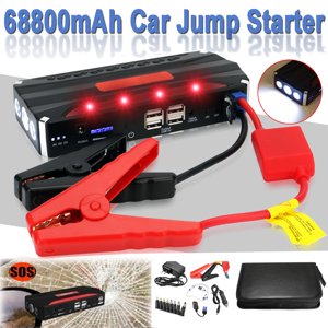 Multifonctions 12V 68800mAh Batterie rechargeable de la banque d'alimentation de démarrage de saut de voiture 4USB Chargeur rapide de ports