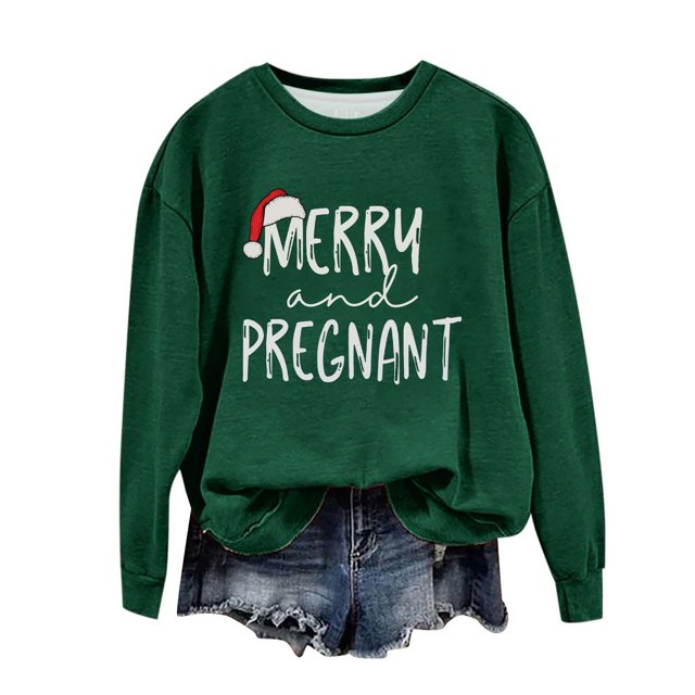 Birdeem Chandail de Noël pour Femmes Col Rond Imprimé Ample Manches Longues Sans Capuche