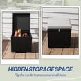 thumbnail image 4 of Outsunny 2 Pieces Wicker Outdoor Ottoman with Storage, Cushions, Light Grey, 4 of 10