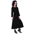 thumbnail image 3 of Moomaya Robe Maxi à Manches Longues, Longue, Boutonnée, Unie, Décontractée, Fendue, 3 of 6