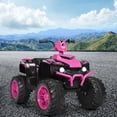 thumbnail image 3 of Gymax VTT Électrique 12 V pour Enfants, 4 Roues, avec Musique et Lumière DEL, Rose, 3 of 9