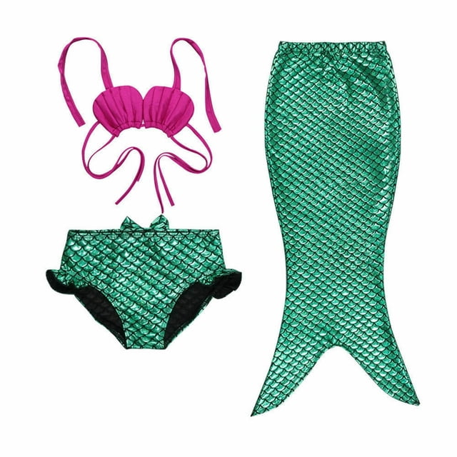 Fille Enfants Queue de Sirène Bikini Nageable Ensemble Maillot de Bain Costume Fantaisie 3-9 Ans