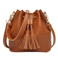 thumbnail image 2 of Milaget footful Bucket Shoulder Bag Drawstring Bag Purse Handbags Small Shopping Brown, 2 of 4