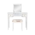 thumbnail image 4 of Linon Butterfly Vanity & Padded Stool Flip Up Mirror 2 Drawers in White Wood, 4 of 16