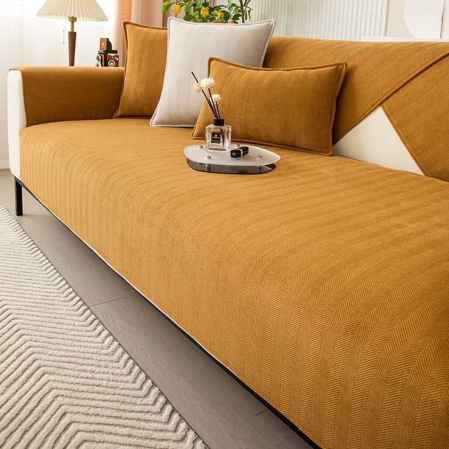 TopLLC Protège-Meubles en Tissu Chenille à Chevrons Housse de Sofa