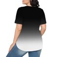 thumbnail image 4 of Plebaso Hauts pour Femmes Été Manches Courtes Col Rond Tunique Chic Ample Mode Blouses à Dégradé de Couleurs, 4 of 7
