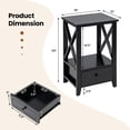 thumbnail image 4 of Costway Modern Nightstand with Bottom Drawer Storage Shelf Small Side End Table Black, 4 of 10