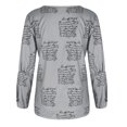 thumbnail image 4 of Mode Casual Femmes O-Cou d'Impression à une Poitrine Longue Leeve Tops Blouse, 4 of 8