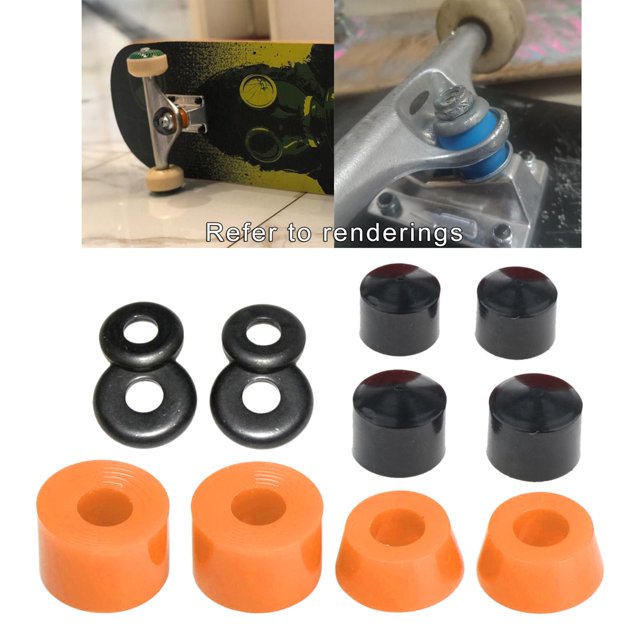 PU Shock Skateboard Bushing Replacement Washers Wear Resistant Nuts Truck Longboard Skateboard Accessory - Orange