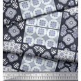 thumbnail image 2 of Soimoi Rayon Fabric Check & Quatrefoil Patchwork Fabric Prints By Yard 56 Inch Wide, 2 of 3