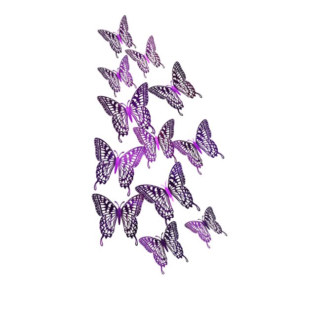 relayinert Decorative Butterflies Wall Stickers - Beautiful Addition To Home Multiple LK12 Purple 1Set