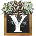 thumbnail image 4 of YAOMOBB Hanging Pendant Farmhouse Front Door Wreath Personalized Welcome Sign, 4 of 6