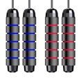 thumbnail image 4 of Tignapoo Ensemble de Cordes à Sauter Ajustables (Rayures Noir-Rouge + Rayures Noir-Bleu) - Poignées en Éponge EVA de Qualité Supérieure, Rotation Fluide à 360°, Longueur Personnalisable pour un Confort et une Vitesse Ultimes, 4 of 6