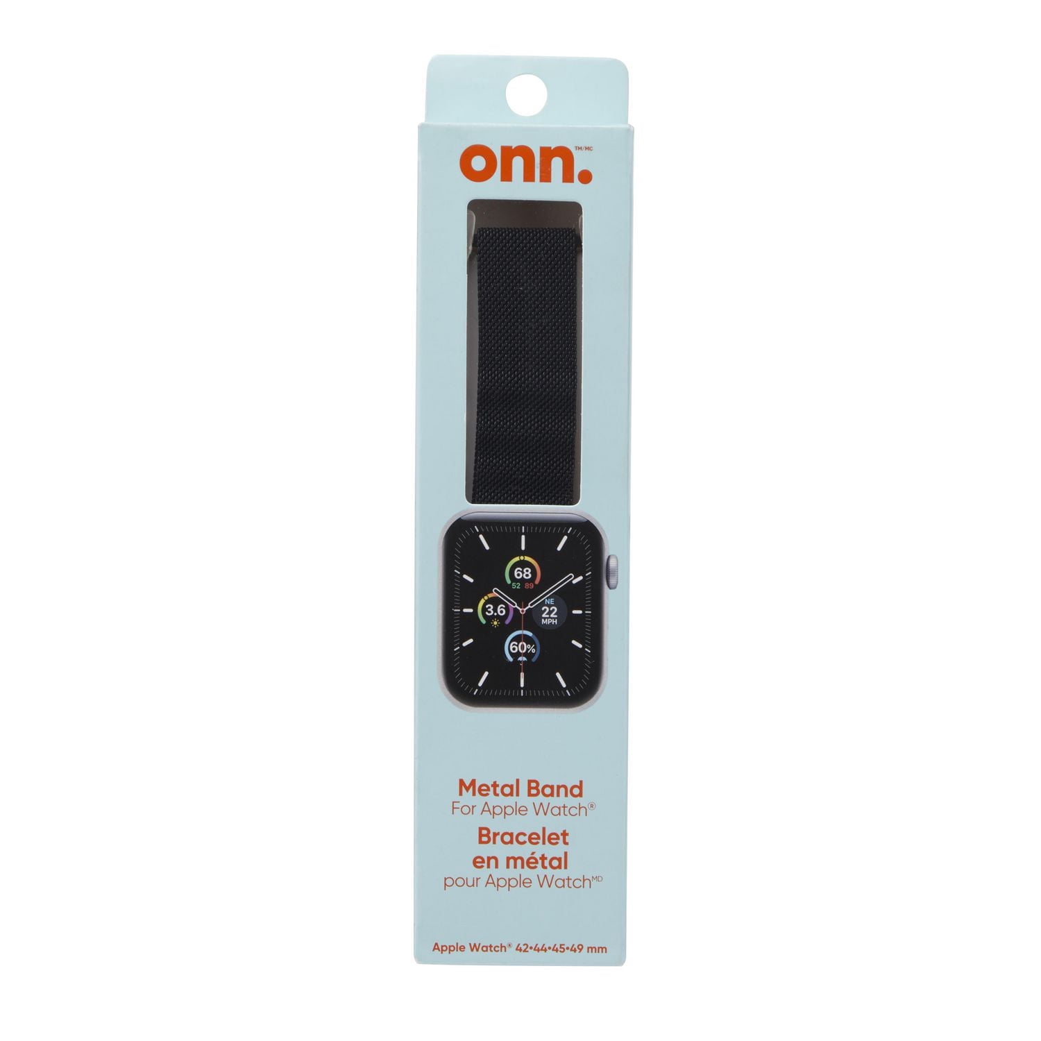 onn. Metal Chain Link Band for 42-44-45-49 mm Apple Watch