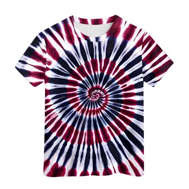 Sunnyoo Toddler Boys Tie Dye T Shirt Short Sleeved Round Neck T-Shirt, Red