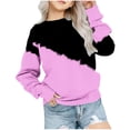 thumbnail image 1 of Besolor Chandail en Molleton Surdimensionné pour Filles Automne Décontracté Col Rond Manches Longues Hauts Mode Tenues à Blocs de Couleur, 1 of 5