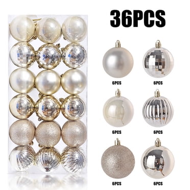 Pisexur 36 Pcs Boules de Noël, Ensemble de Décorations pour Sapin de Noël Boules de Noël Incassables pour Mariage, Fêtes, Décorations de Noël