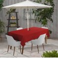 thumbnail image 2 of Vargottam Indoor/Outdoor Tablecloth 58" x 102" Inch Rectangular Tablecloth with Umbrella Hole & Zipper, Waterproof Patio Table Cloths, Spring/Summer Table Covers for Backyard /BBQs - Red, 2 of 6