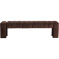 thumbnail image 3 of Meridian Furniture Andaz 17.5" Velvet & Solid Wood Bench in Brown, 3 of 8