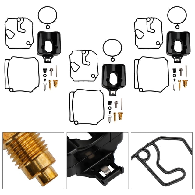3X Carburetor Carb Rebuild Kit fit for Yamaha 2 Stroke 40HP 50HP Outboard Motor