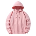 thumbnail image 1 of Yuyuzo Mens Hoodies Solid Color Long Sleeve Fashion Pullover Tops Drawstring Sweatshirt with Pocket, 1 of 6