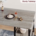 thumbnail image 4 of Kitchen Table Set, Dining Table and Chairs for 2, 3Pcs Dining Room Table Set with 2 Upholstered Chairs, Bar Dining Table Set for Small Spaces, Apartment, Breakfast, Pub, Rustic Gray, 4 of 7