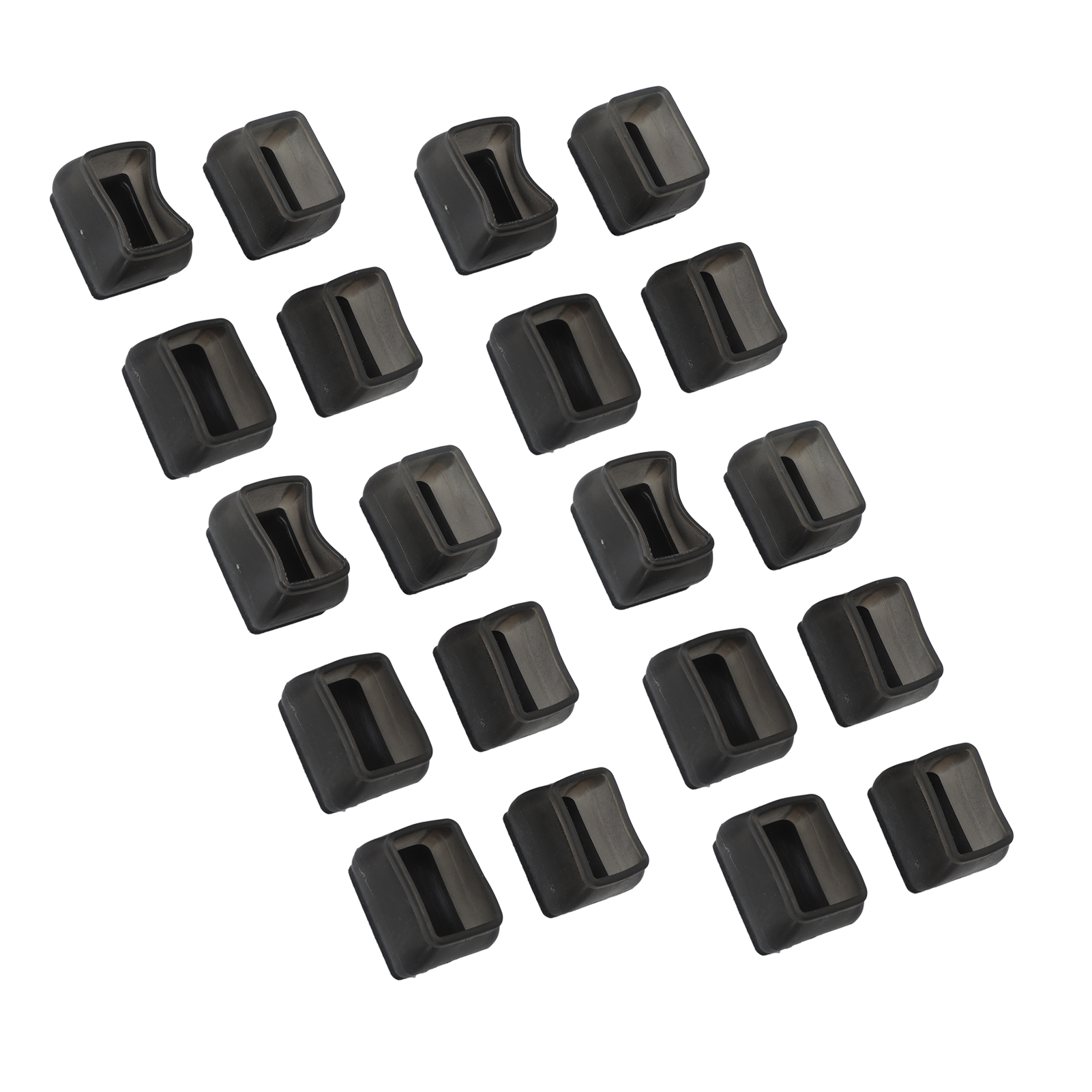 20 Pcs Chaise Jambe Plancher Protecteur Rectangulaire Transparent Noir Feutre Mat Anti-Rayures Réduire le Bruit Table Jambe Couverture L