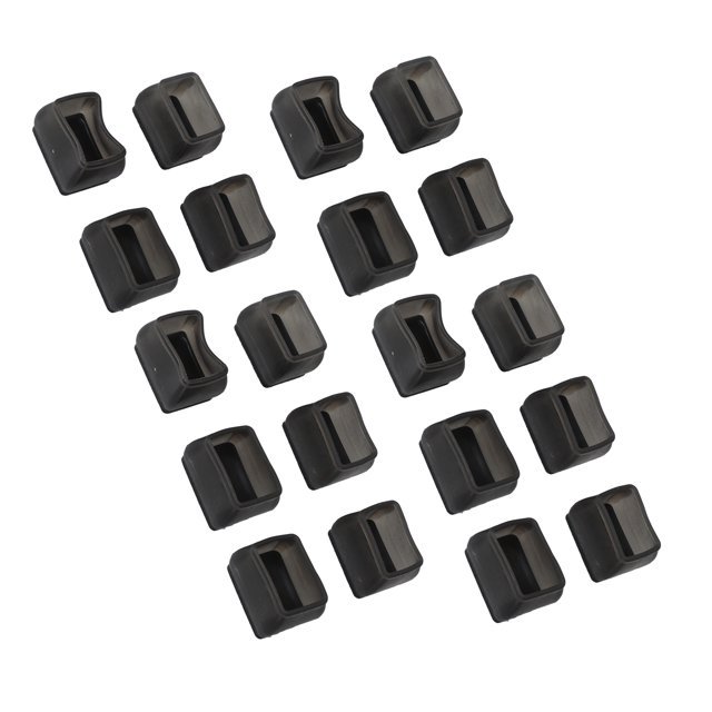 20 Pcs Chaise Jambe Plancher Protecteur Rectangulaire Transparent Noir Feutre Mat Anti-Rayures Réduire le Bruit Table Jambe Couverture L