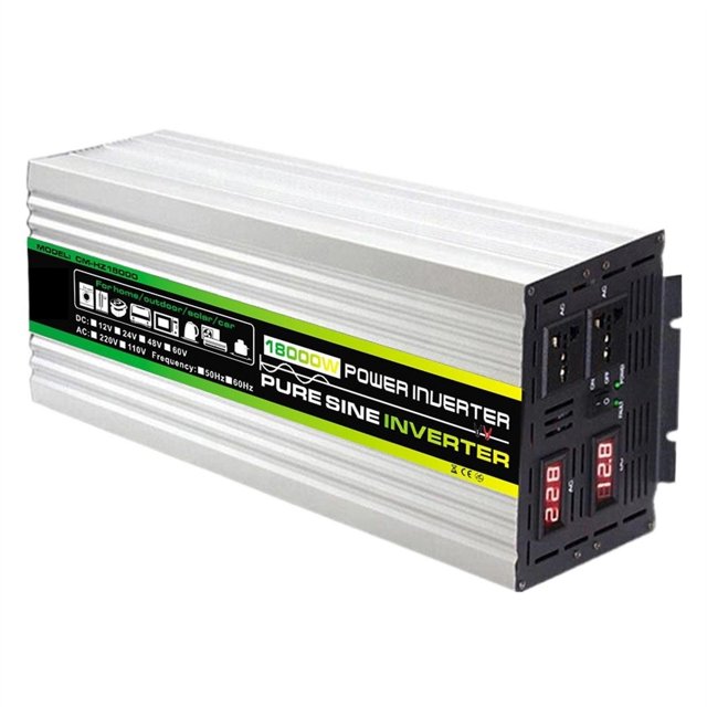Pure Sine Wave Solar Inverter 10000W-20000W Pure Sine Wave Power Inverter Car Solar Inverter Voltage Transformer DC 12V To AC 220/110 Socket Converter Invertor ,Safety