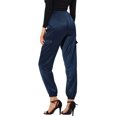 thumbnail image 3 of Unique Bargains Women's Drawstring Elastic High Rise Silky Satin Cargo Solid Pants Royal Blue M, 3 of 6