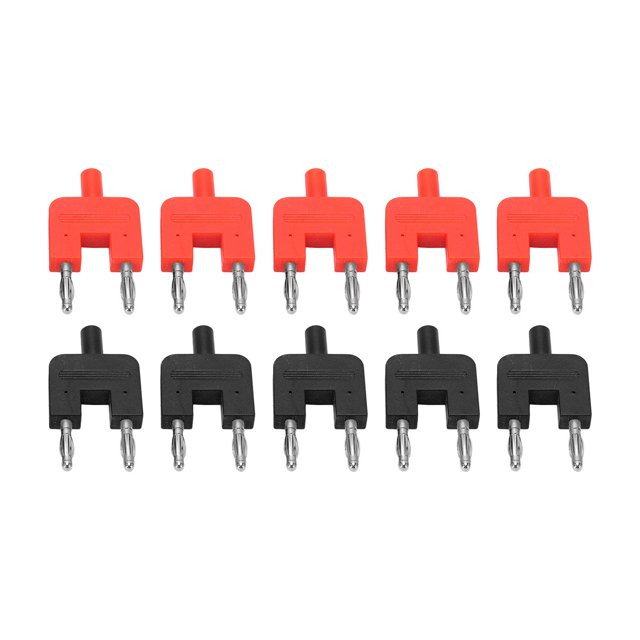 10Pcs Banane Double Fiche Bonne Conductivité Électrique Laiton Nickelé Traitement Double Rangée Fiche Banane pour Automobiles