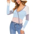 thumbnail image 3 of RKSTN Chandails pour Femmes Mode Décontractée Manches Longues Contraste de Couleur Patchwork Chandail Blouse Automne Chandails, 3 of 4