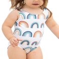 thumbnail image 1 of Baby Girl One-Piece Swimsuit Striped Ice Cream Printed Swimwear, 1 of 6