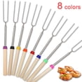thumbnail image 4 of Lttoisl Telescoping Marshmallow Roasting Sticks Set of 8 with Wooden Handles – 32-Inch Extendable Smore Skewers for Campfire, BBQ, Hot Dogs & Fire Pit Cooking, 4 of 8