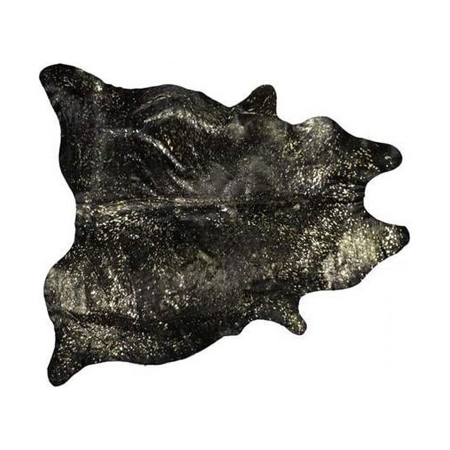 Natural 676685045645 5 x 7 ft. Scotland Cowhide Rug - Chocolate & Gold