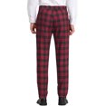 thumbnail image 3 of INSPIRE CHIC Pantalon à Carreaux pour Homme, Léger, Coupe Régulière, devant Plat, 32, Noir Rouge, 3 of 7