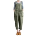 thumbnail image 1 of Salopette Sans Manches pour Femmes Ample en Coton et Lin Longue Combinaison de Soirée, 1 of 8