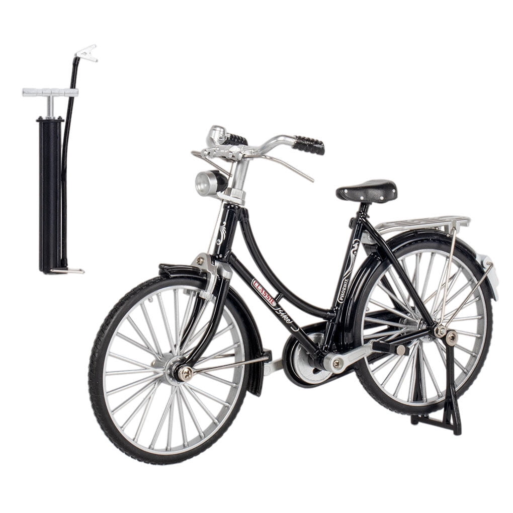 Xingzhi Aluminium Alloy Ladies Mountain Bicycle Model Portable 7-14 Age Decorative 1:10 Simulation Cycle Collective Children Toy Black