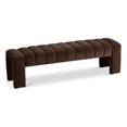 thumbnail image 1 of Meridian Furniture Andaz 17.5" Velvet & Solid Wood Bench in Brown, 1 of 8