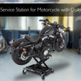 thumbnail image 2 of Pyle Motorcycle Scissor Jack Lift W/ Dolly - Portable Ez Bike Rack, Front Rear Center Tire Wheel Engine Stand W/ Wheels - Low Profile Manual Flat Floor Hoist Table for Cruiser, Dirt Bikes - PLMOTJC11, 2 of 6